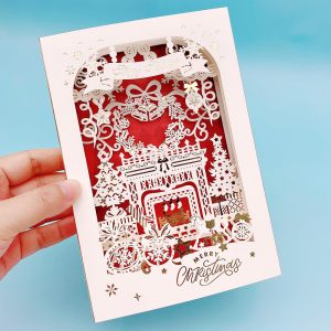 Display Christmas Cards | Red Fireplace