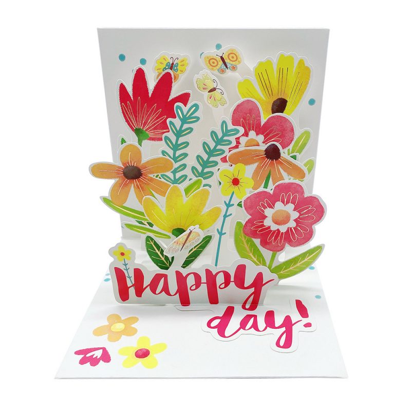 Carving Blessing Card | Flowers Bloom Luxuriantly
