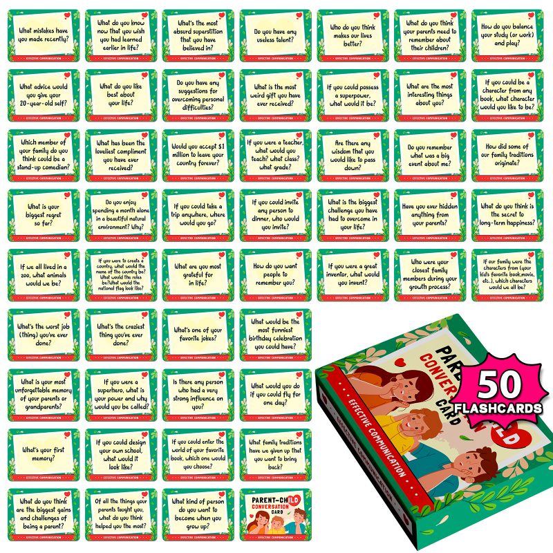 Family Game Card | Parent-child Conversation Card (green)