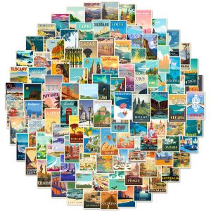 Flat Sticker | Landscape illustration