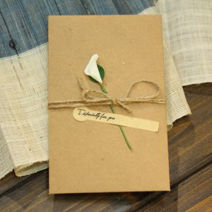Kraft Paper Dried Flower Card | Calla Lily