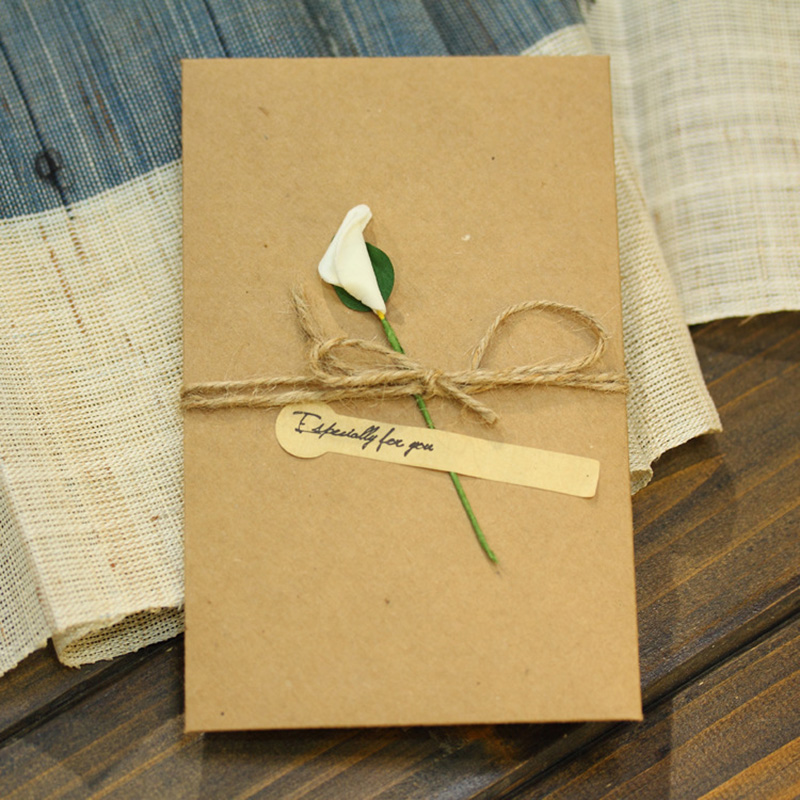 Kraft Paper Dried Flower Card | Calla Lily