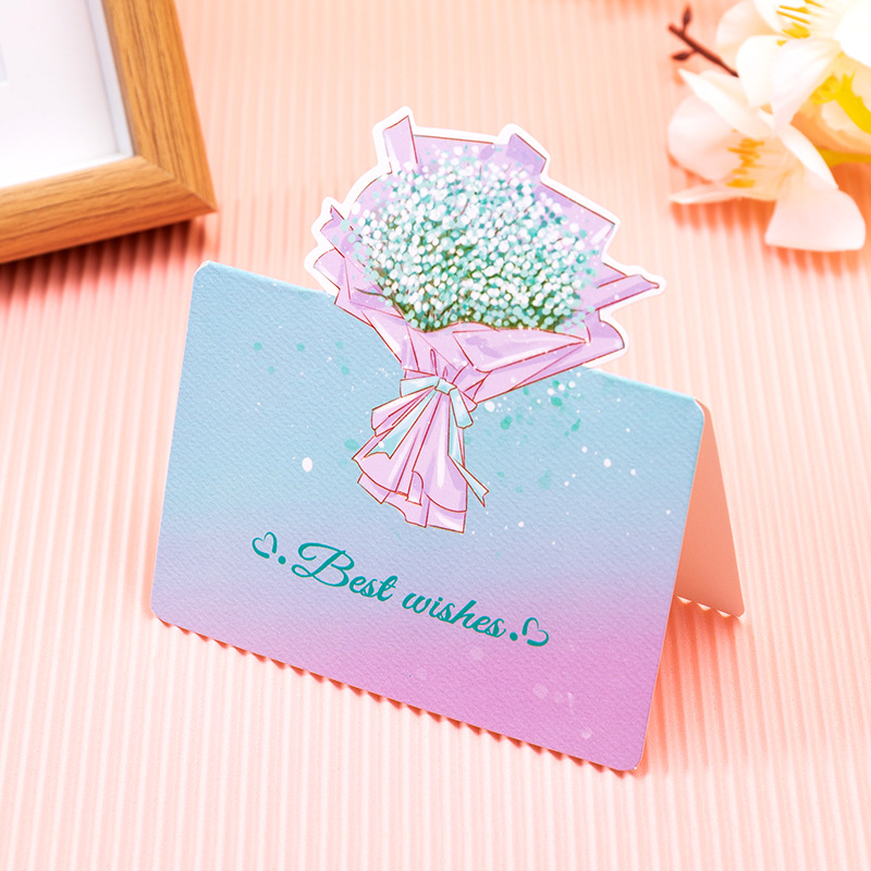 Flower Bouquet Card | Gypsophila - Best Wishs